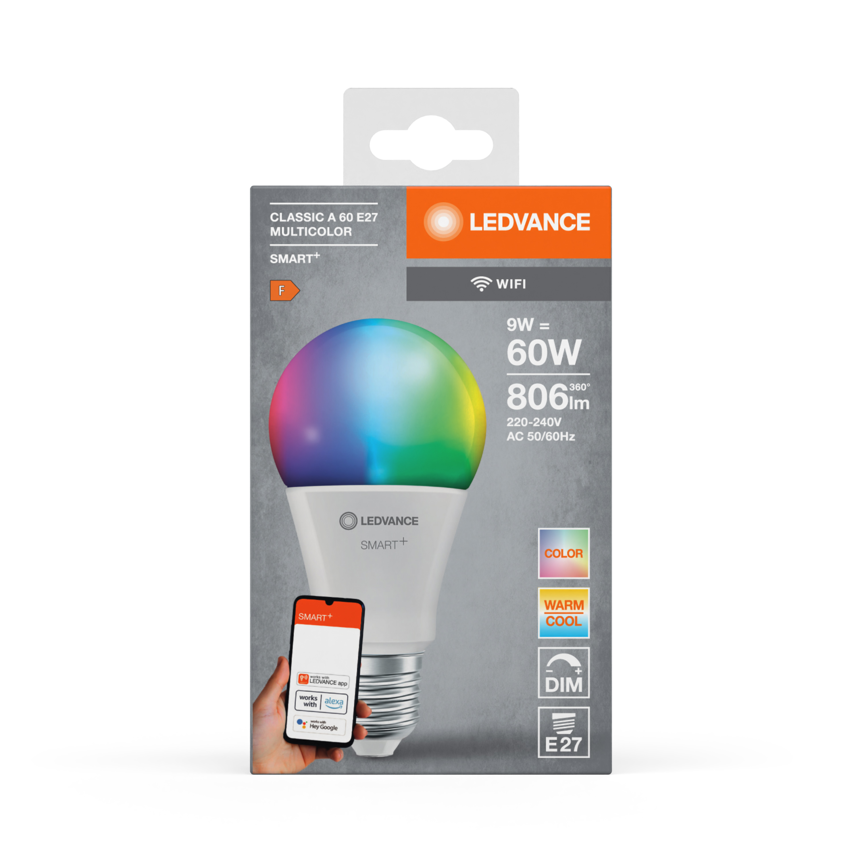 LEDVANCE SMART+ WiFi LED E27 6 watt 2400 kelvin 680 lumen 4058075610545