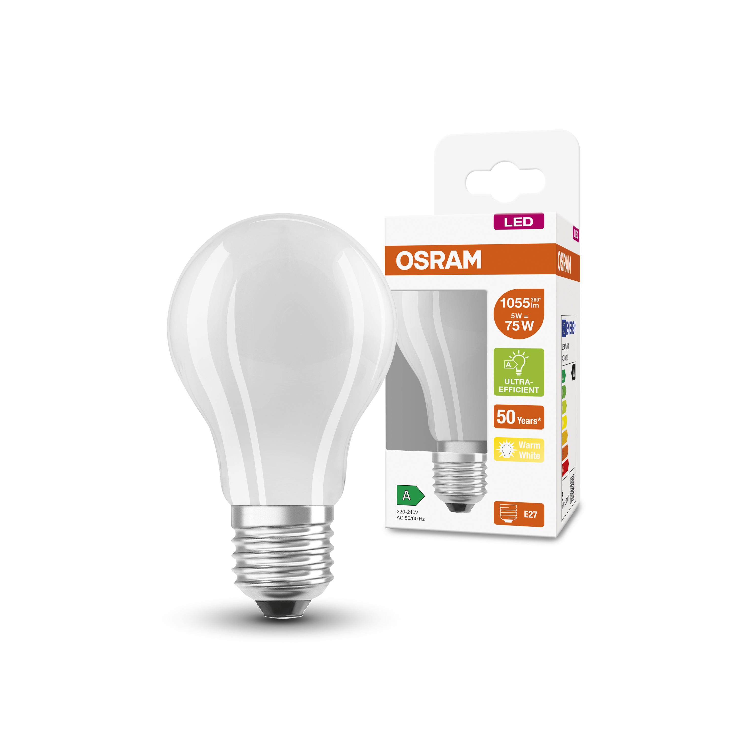 OSRAM LED Lampe Energieeffizienzklasse A Filament Classic Klar, 2.5W/3