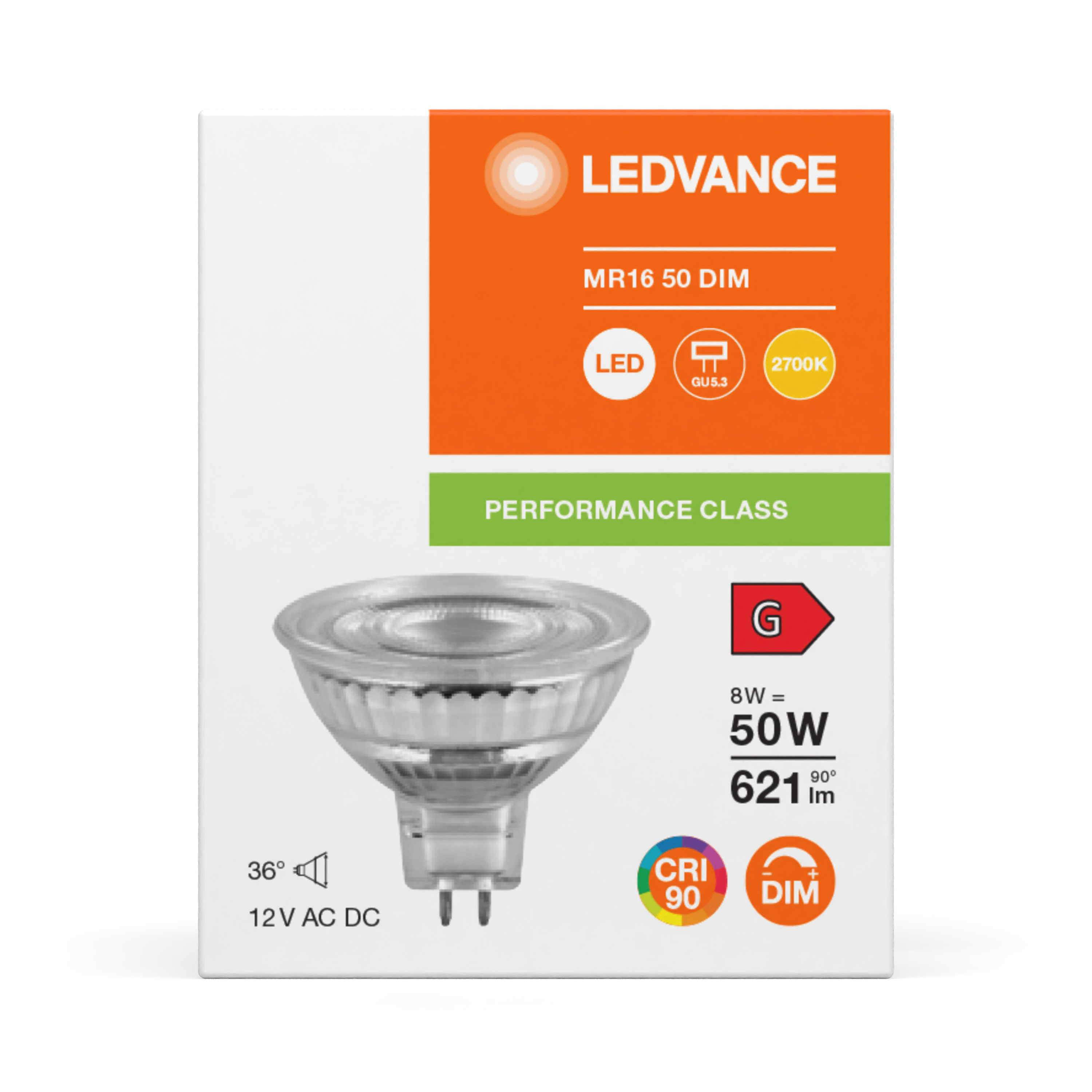 Ampoule Spot LED Ledvance/Osram GU5.3 5W 345Lm 4000K 36º IP20 Dimmable