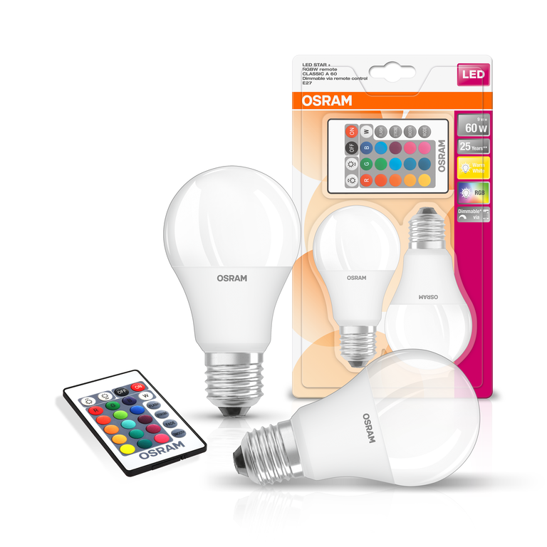 Osram led star+ rgbw remote classic a 60 top