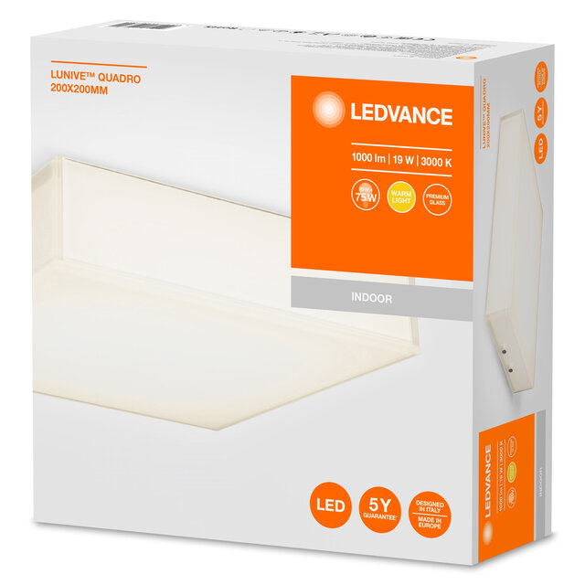 LUNIVE QUADRO 200x200mm 19W 830 
