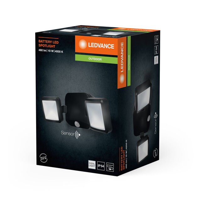 Battery LED Spotlight Double BK