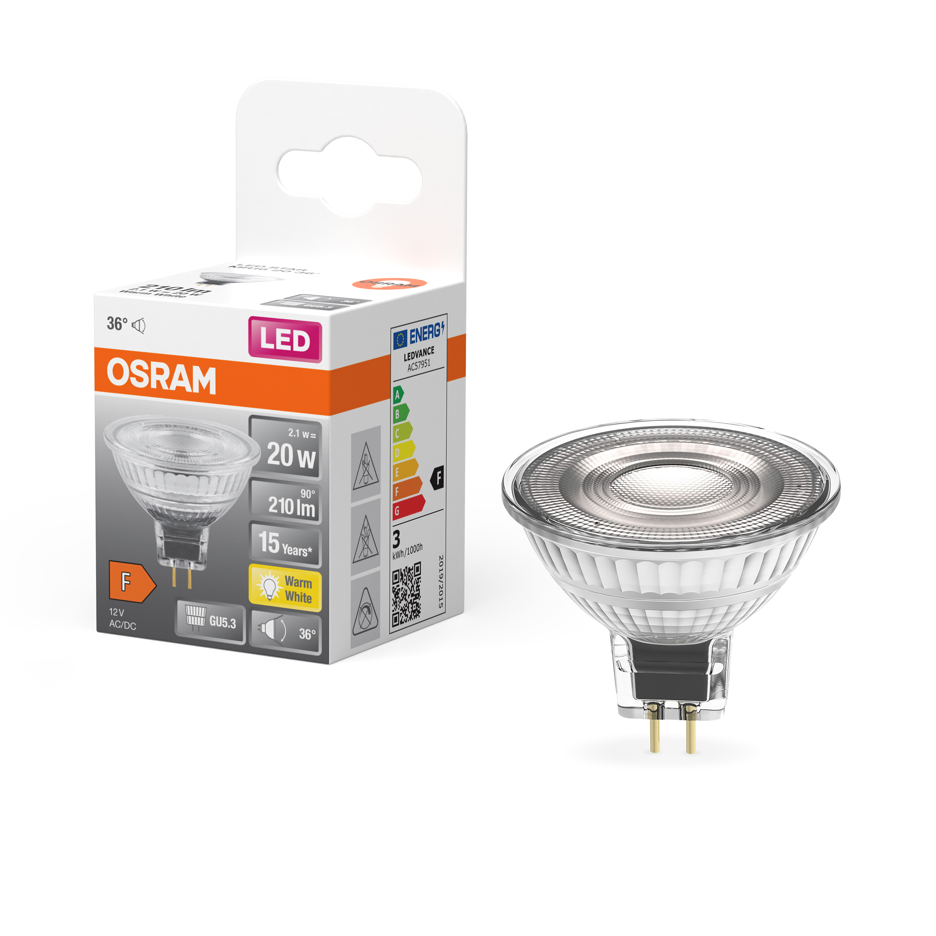 Osram LEDVANCE 35w MR16 36deg 12v M281 - Lampshoponline