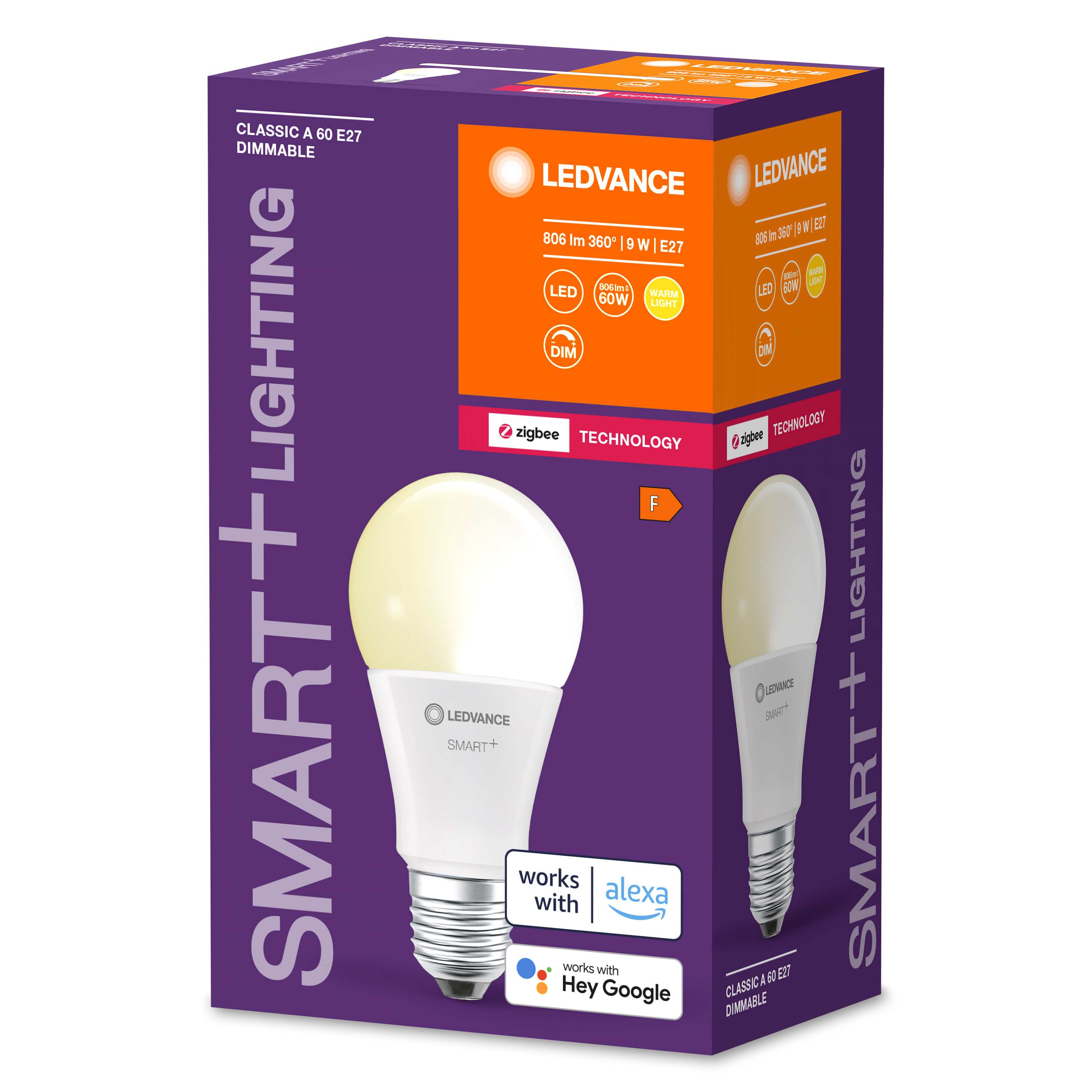 Ledvance Smart+ Zigbee E27 LED-Standard ljuskälla, 8,5W, 2700K, vit