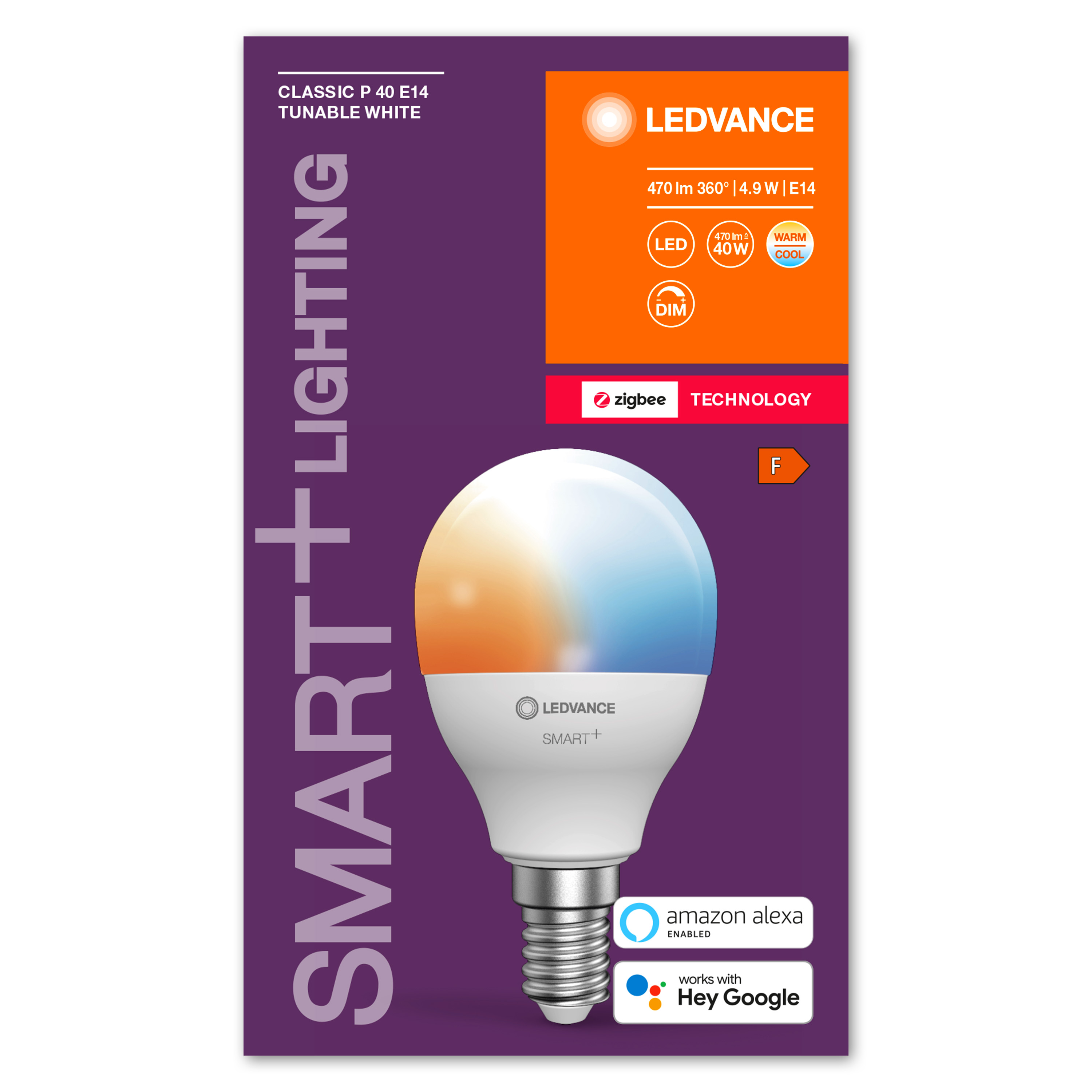 Ledvance smart+ ljuskälla, 5W, tunable white, E14, ZigBee, matt