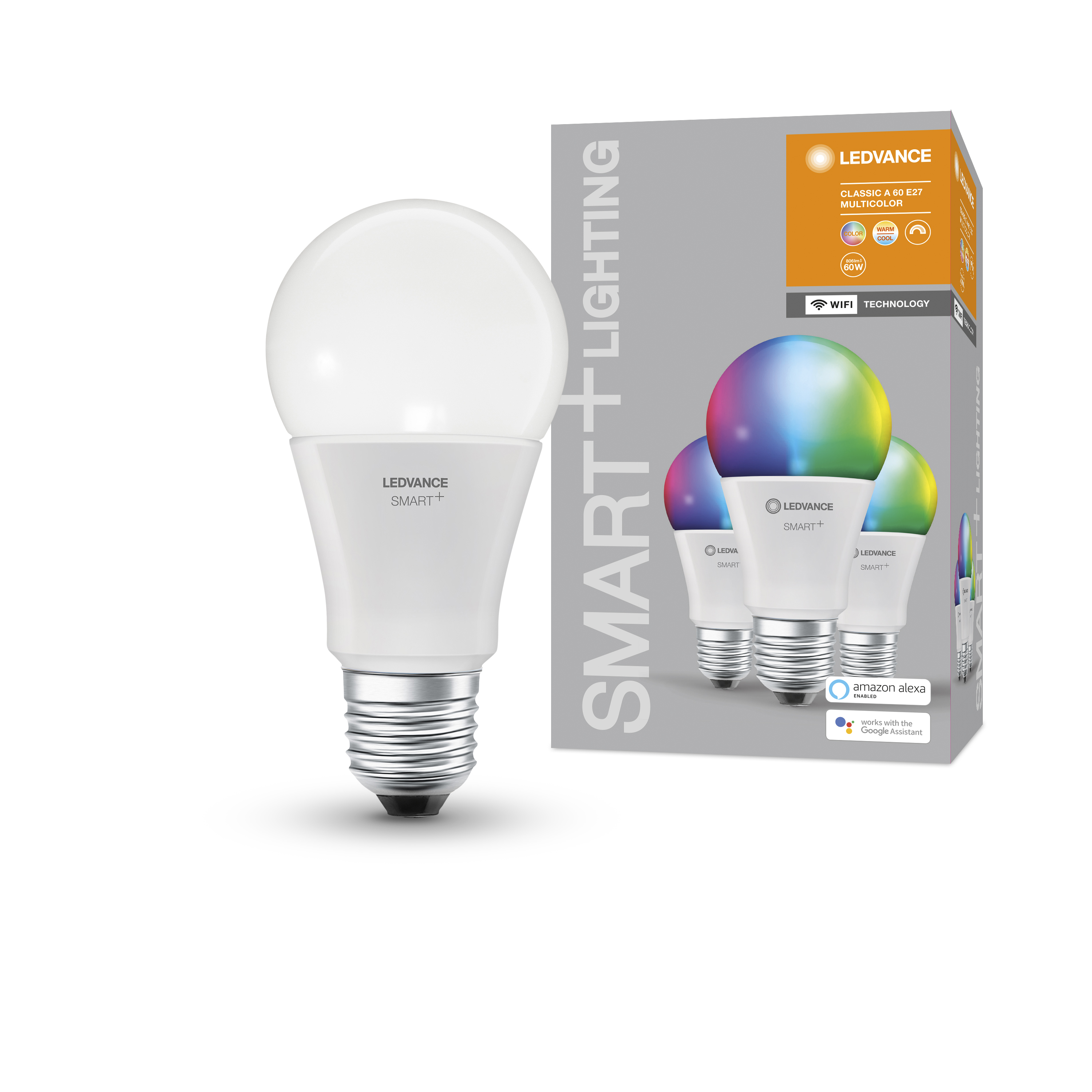 Ledvance Ampoule Smart+ WiFi Classic E27 / 9 W avec 2 x bandes lumineuses à  LED