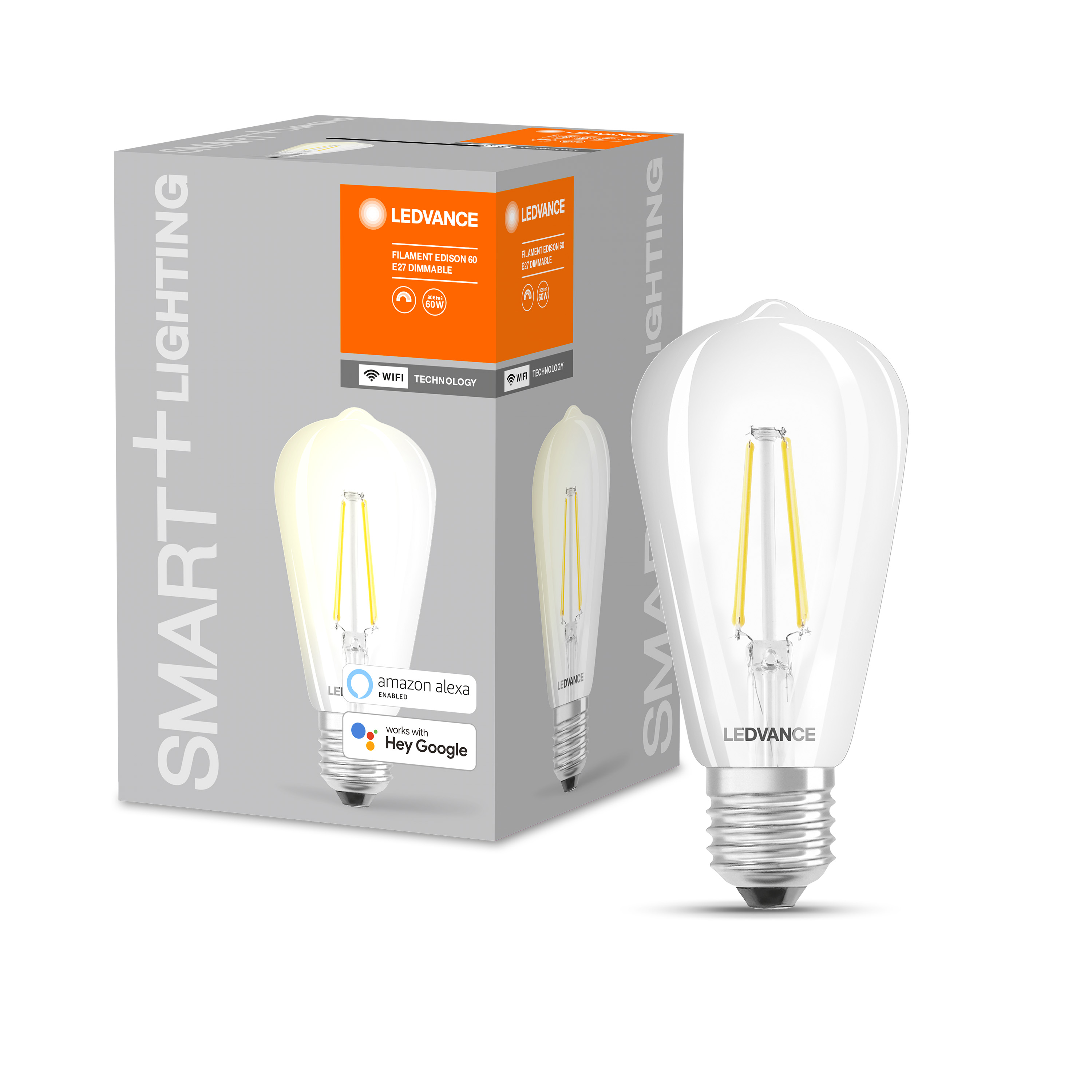 Ampoule électrique Ledvance filament SMART+ WiFi Edison Dimmable