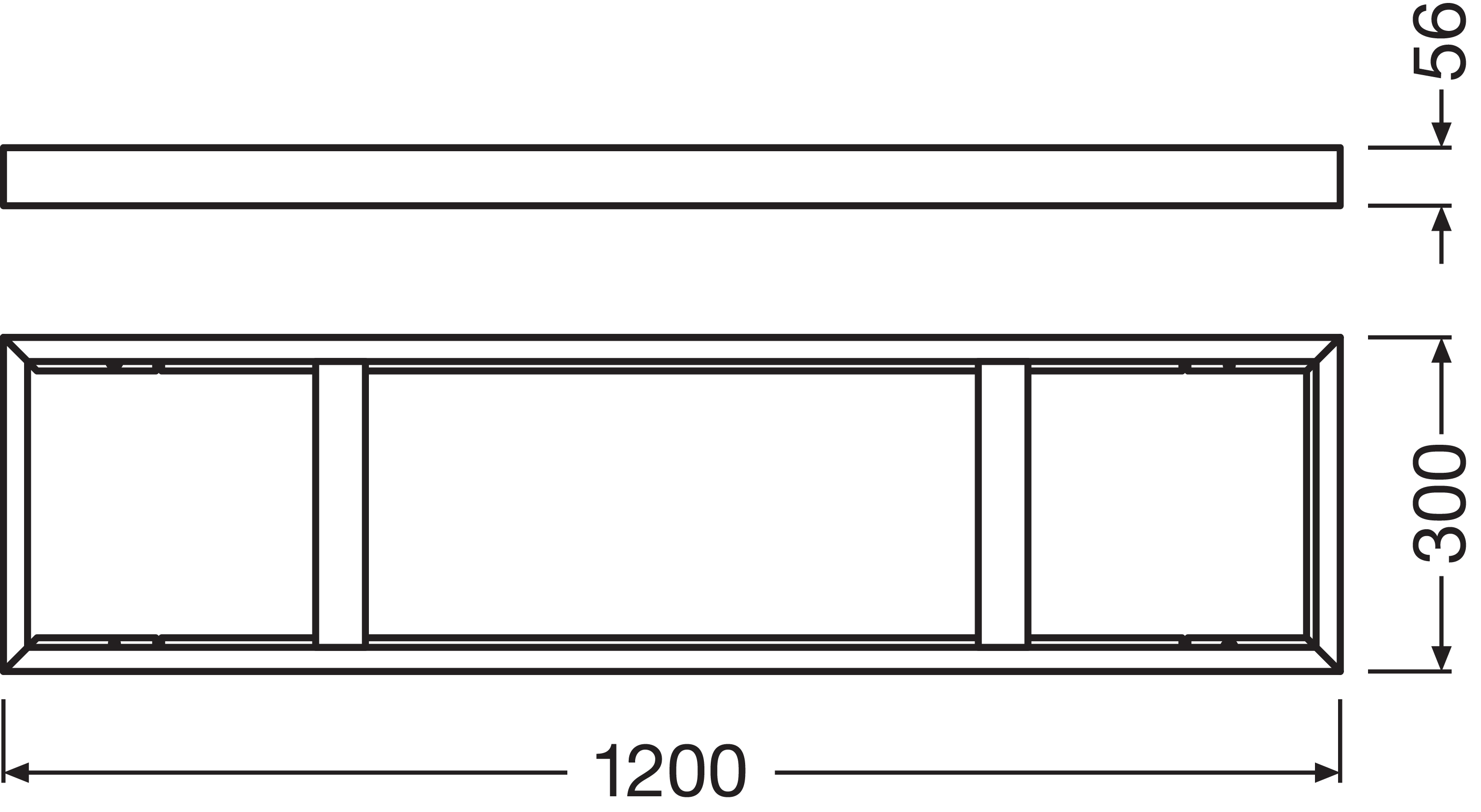 LED-Panel-Zubehör Ledvance Panel 1200x300 eingebetteter Rahmen