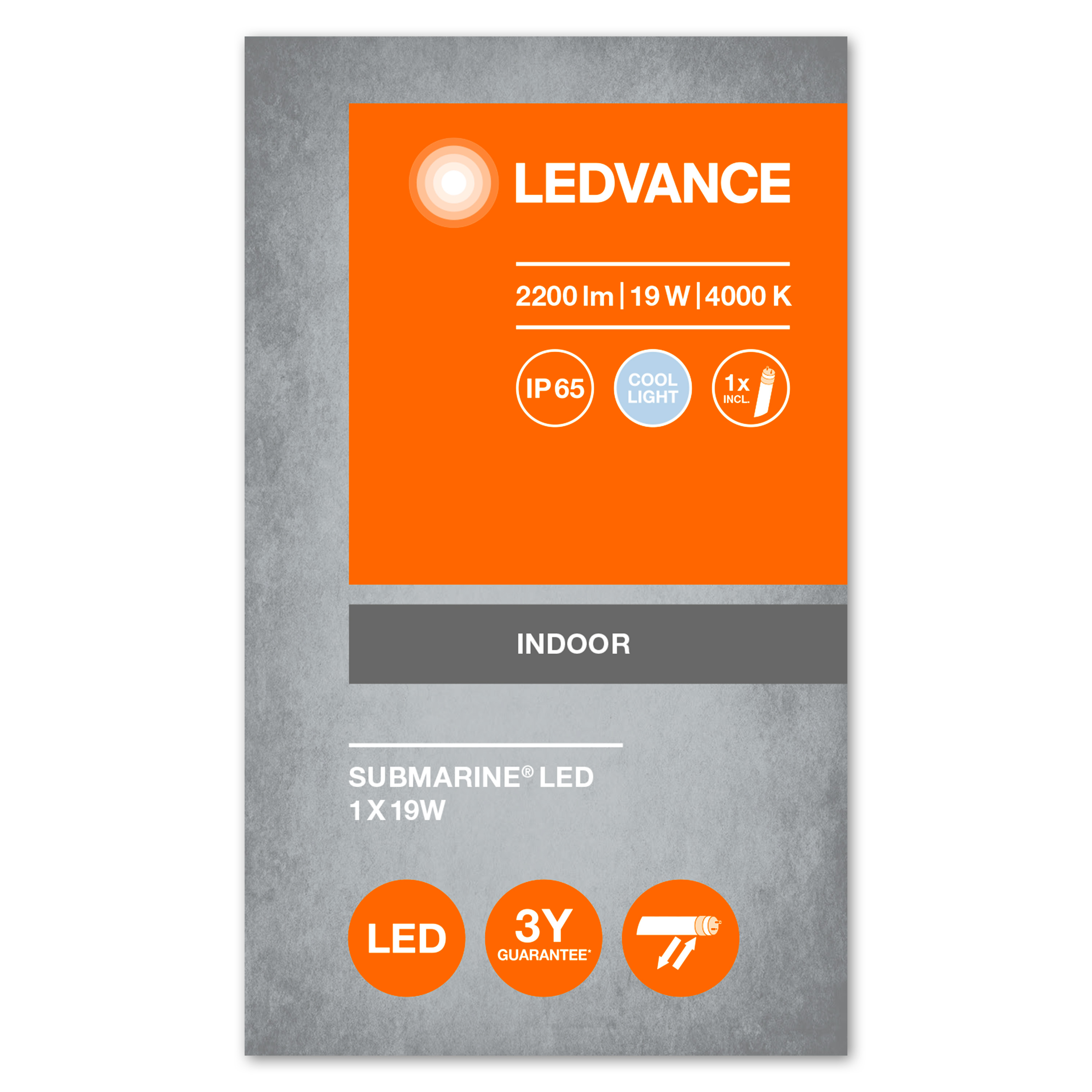 Réglette LED étanche LEDVANCE 19W 150cm grise Submarine - 303966