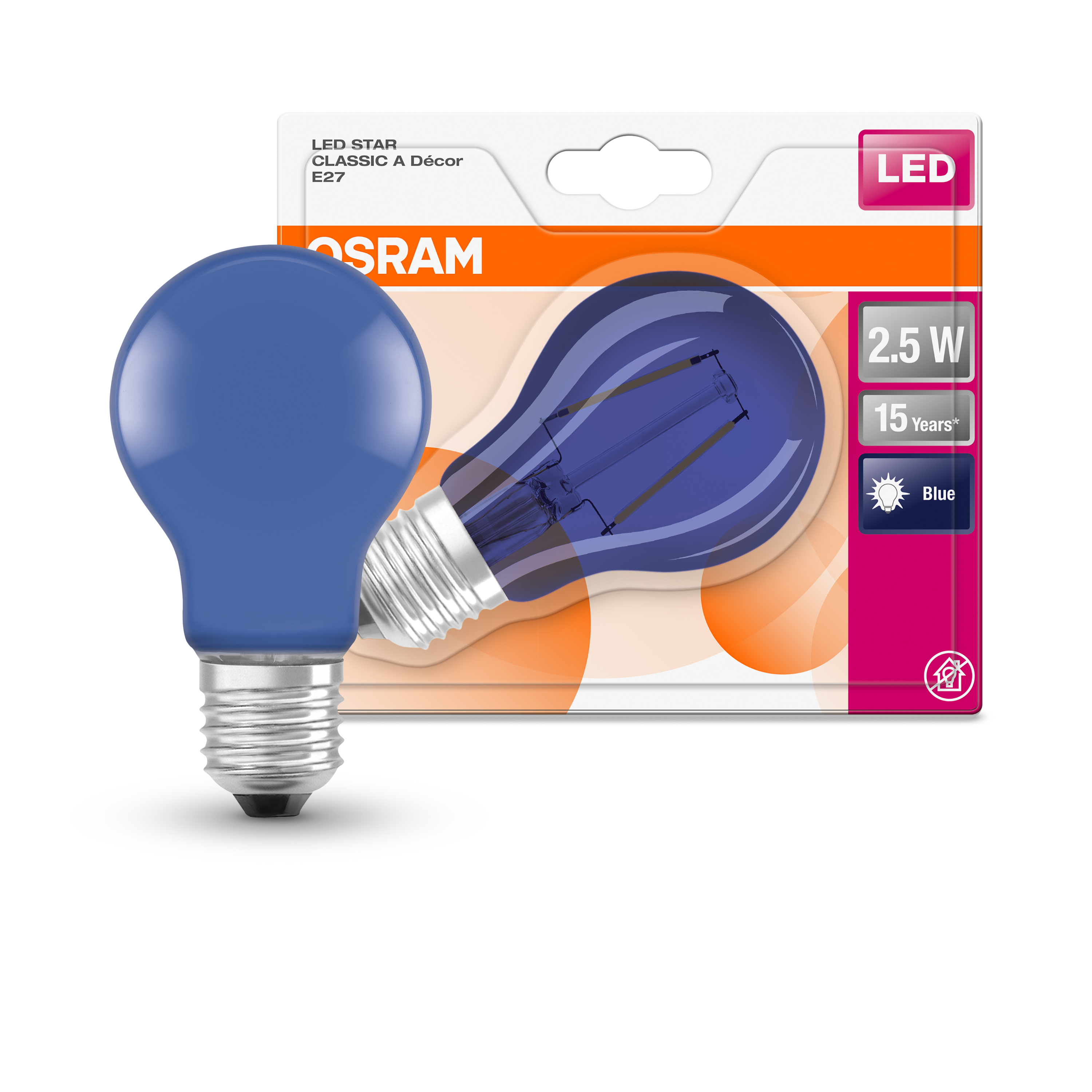 5 OSRAM LED-Lampen STAR DÉCOR CLASSIC A E27 2,5 W farbig