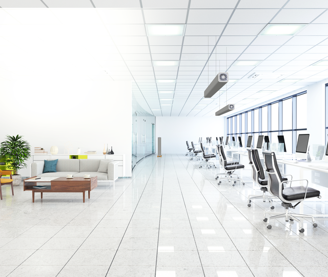 De LEDVANCE AIR TUBE V70 is uitstekend geschikt voor kantoren tot 70m3, en kan op diverse manieren worden gemonteerd.