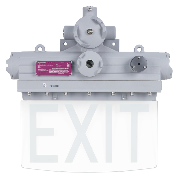 HAZ EXIT SIGN C1D1 120-277V LITHIUM GR white, upright