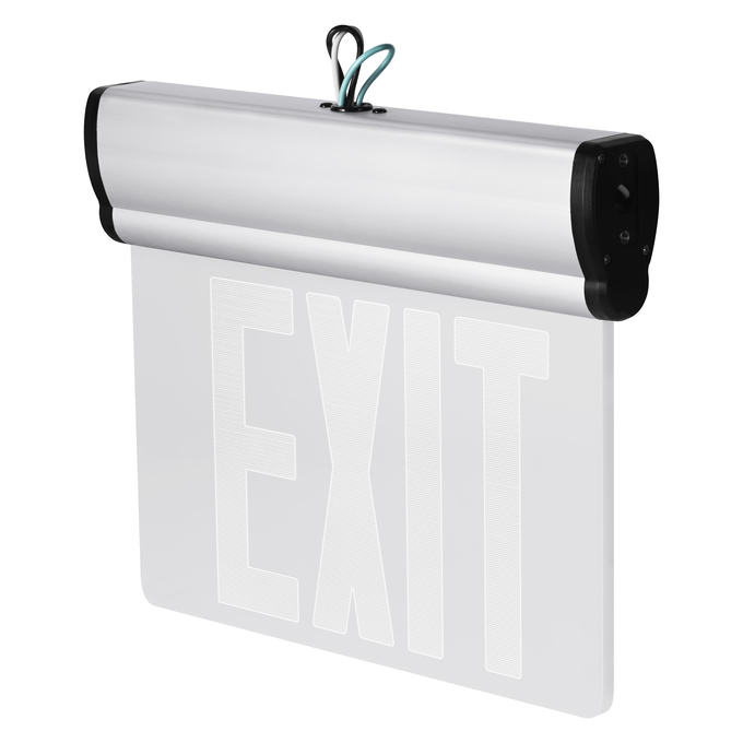 EXIT EDGE LIT ALUMINUM white, diagonal, alternat