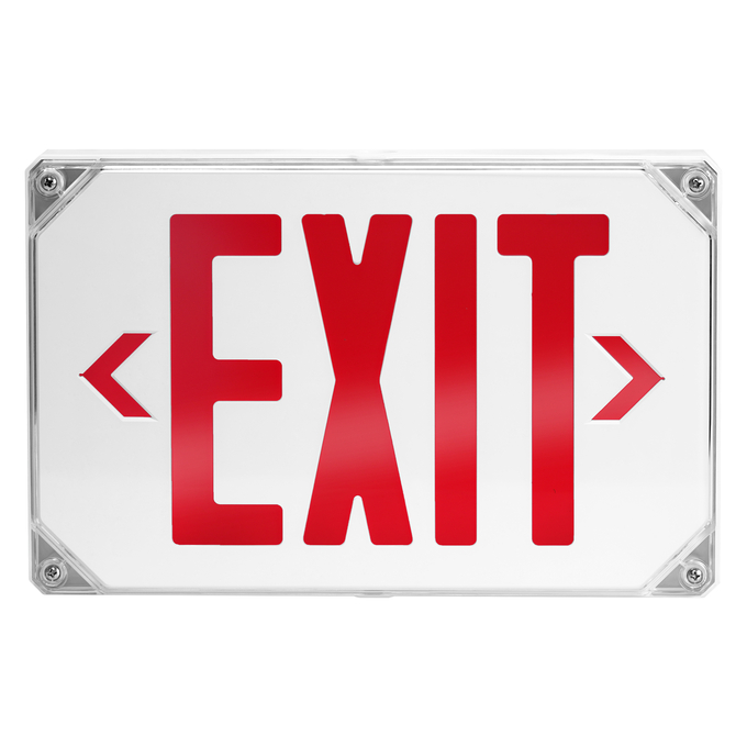 EXIT SIGN WET EXIT DOUBLE FACE WH white, upright, sw. on