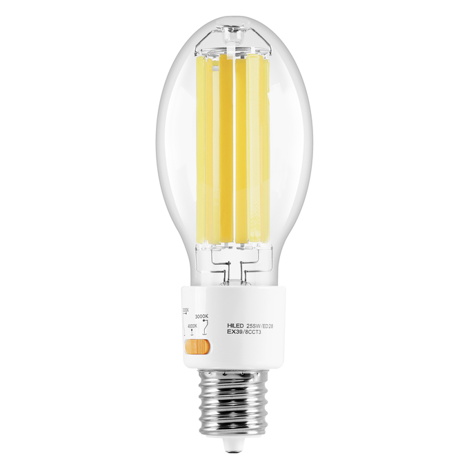 HIDR GLASS FILAMENT ED28 25W 3CCT 120-277V CL MOG