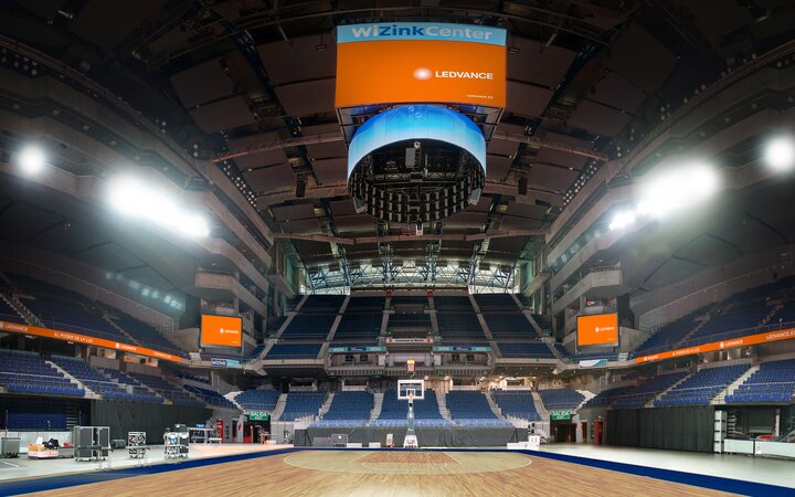 Das Spielfeld im WiZink Center, Madrid 