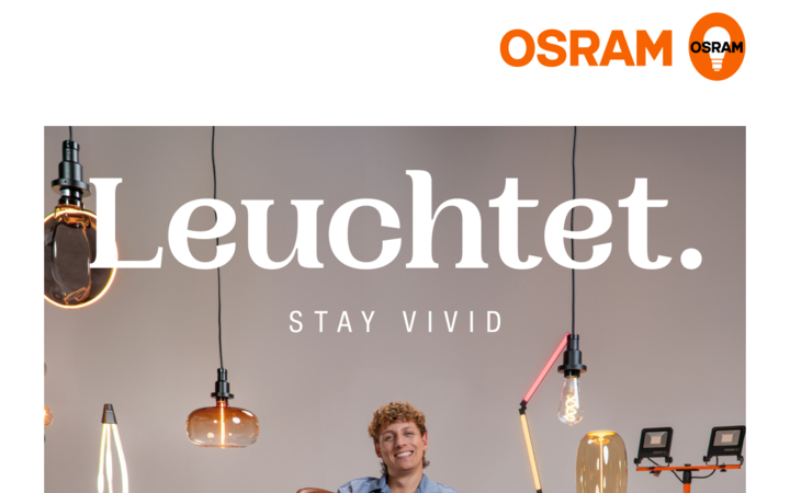 Herzstück der Kampagne ist der weiße Rahmen mit dem OSRAM Produktlogo im Retro-Look. Er erinnert an Polaroid-Aufnahmen und schlägt eine visuelle Brücke zwischen der Markenhistorie und der Le