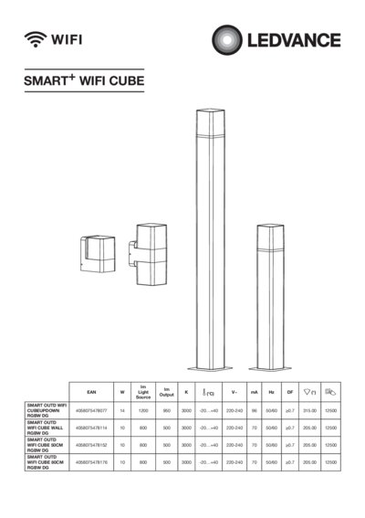 Smart Outd Wifi Cube 50cm Rgbw Dg Smart Wifi Cube 50cm Post Product Benefits Easy And Quick Installation Colorful Garden Lighting With Smart And Intelligent Control Options Combines The Functionality Of General Lighting And Mood Lighting View