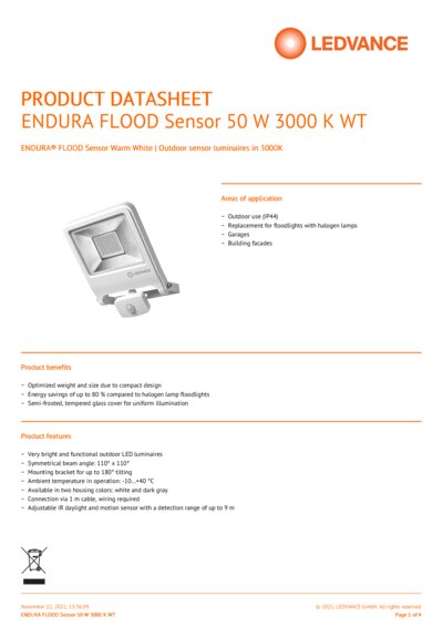 Ángulo de haz 120° 3000 lm Patio Hotel etc. Garaje Foco LED Detector para Jardín Foco LED Sensor IP65 Impermeable LE 30W Foco LED Exterior con Sensor Movimiento Blanco Frío 5000 K